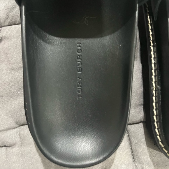 Tory Burch Everly Anatomic Lug Paris Nappa Slide black 5.5 beach - Picture 2 of 6